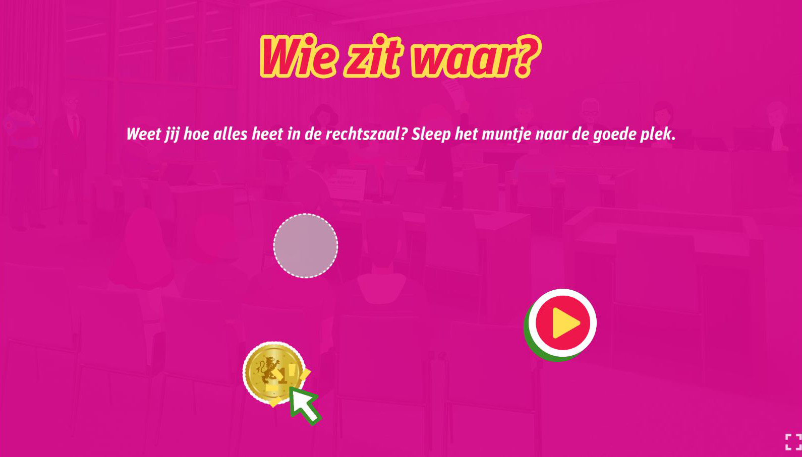 Wie zit waar in de rechtszaal?